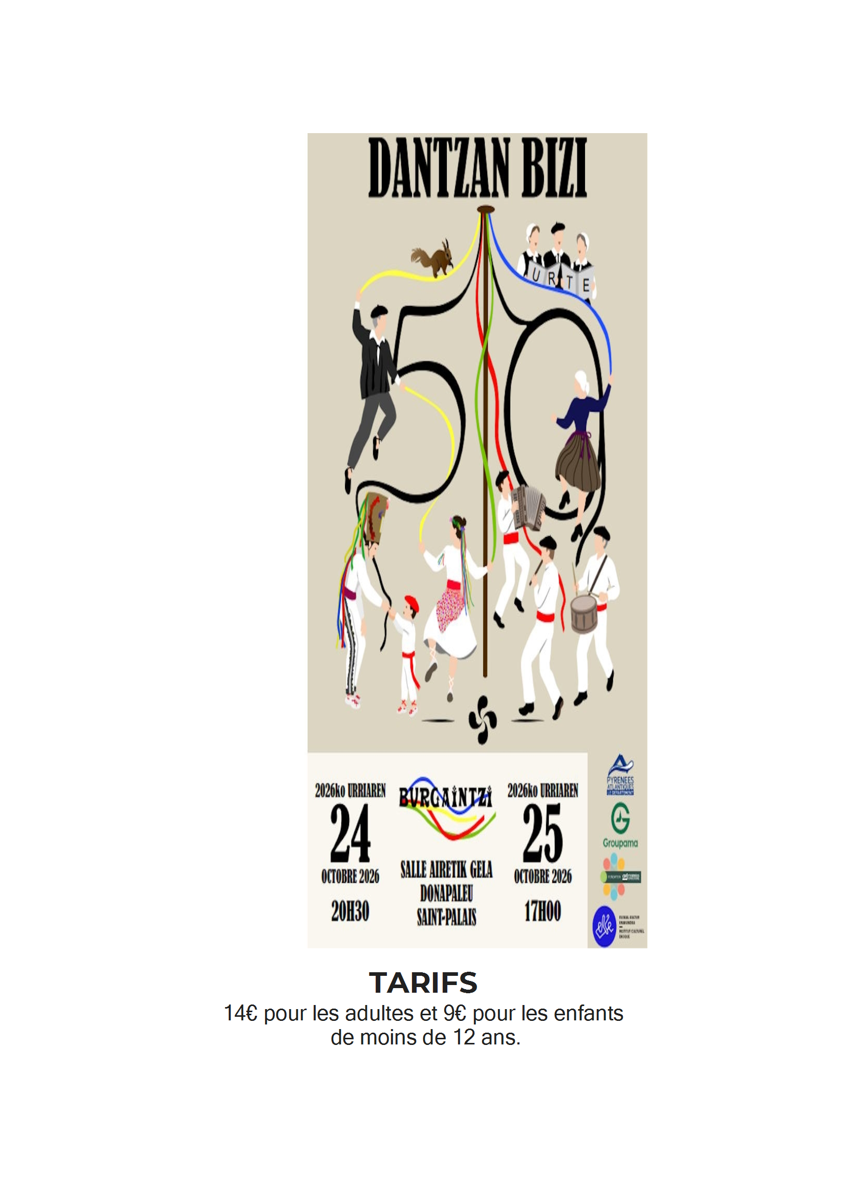 SPECTACLE DE DANSES BASQUES A SAINT PALAIS