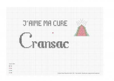 Point de croix – « J’aime ma cure à Cransac »