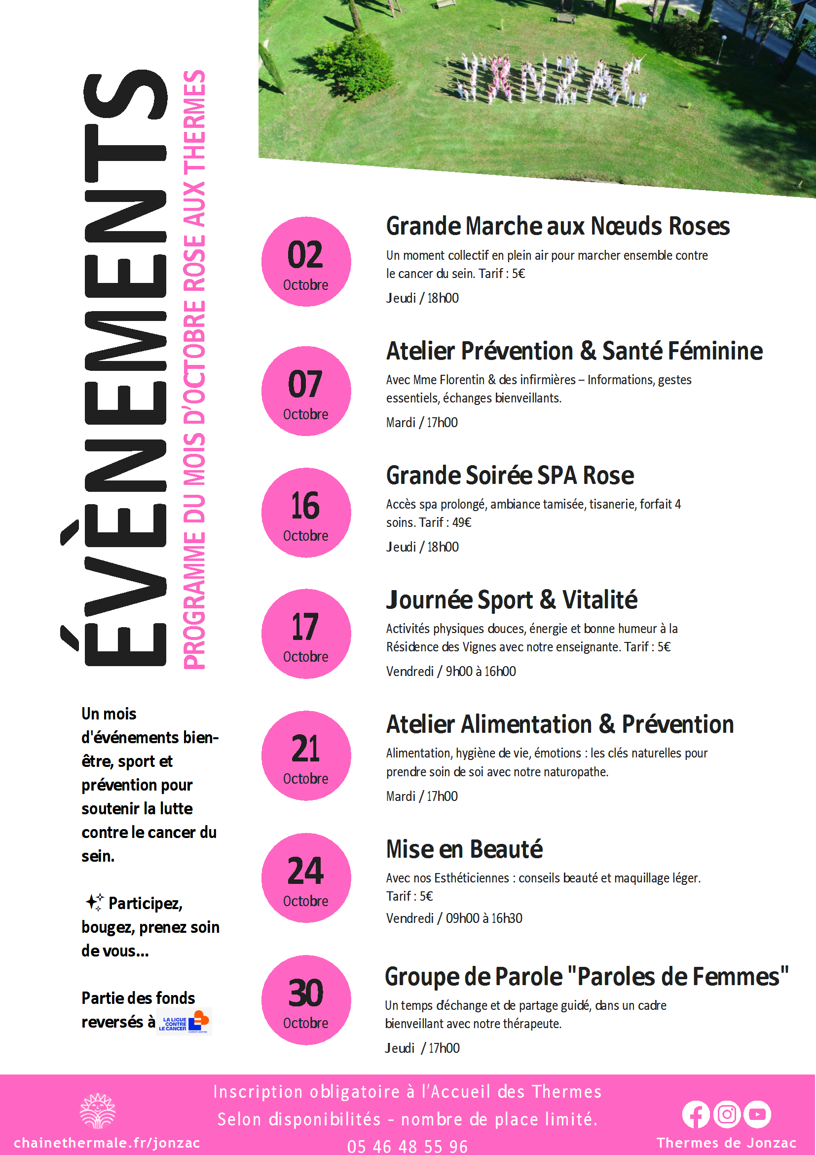 PROGRAMME OCTOBRE ROSE AUX THERMES