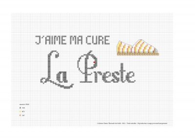 Point de croix – « J’aime ma cure à La Preste »
