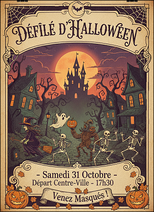 DEFILE D'HALLOWEEN ET DISTRIBUTION DE BONBONS