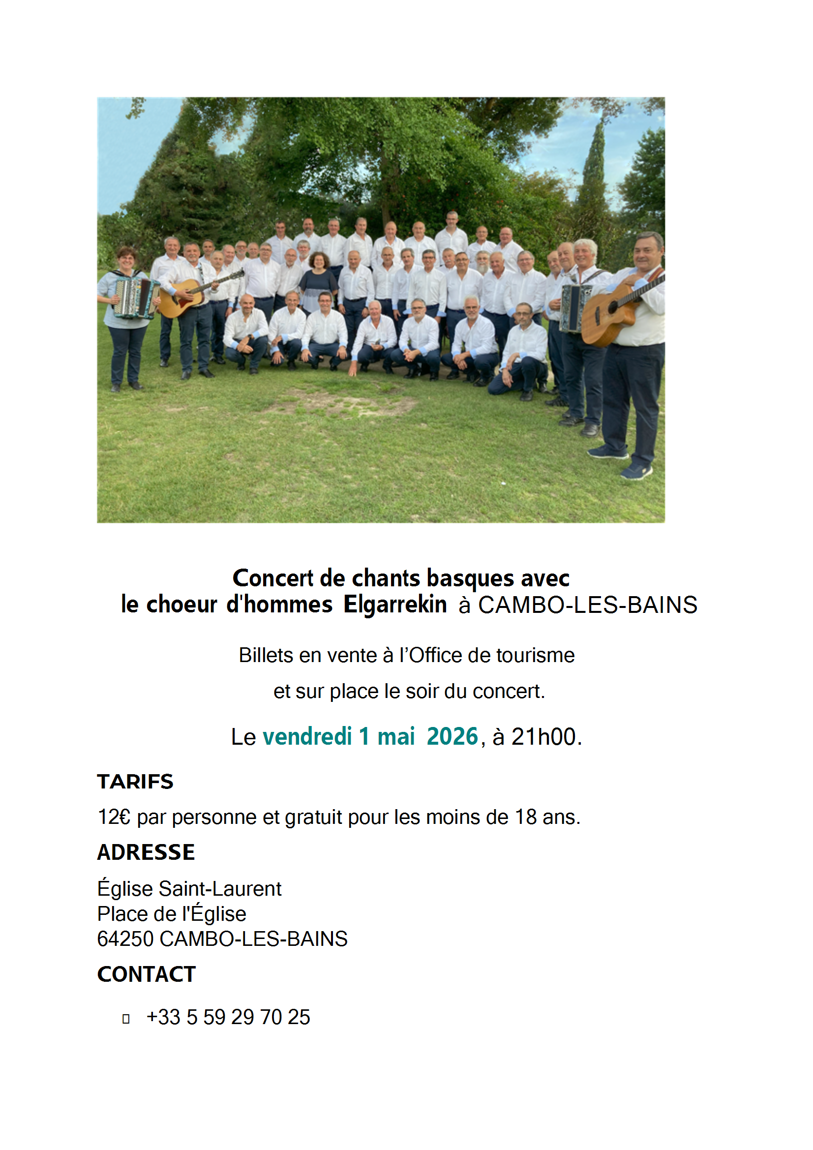 CONCERT DE CHANTS BASQUES