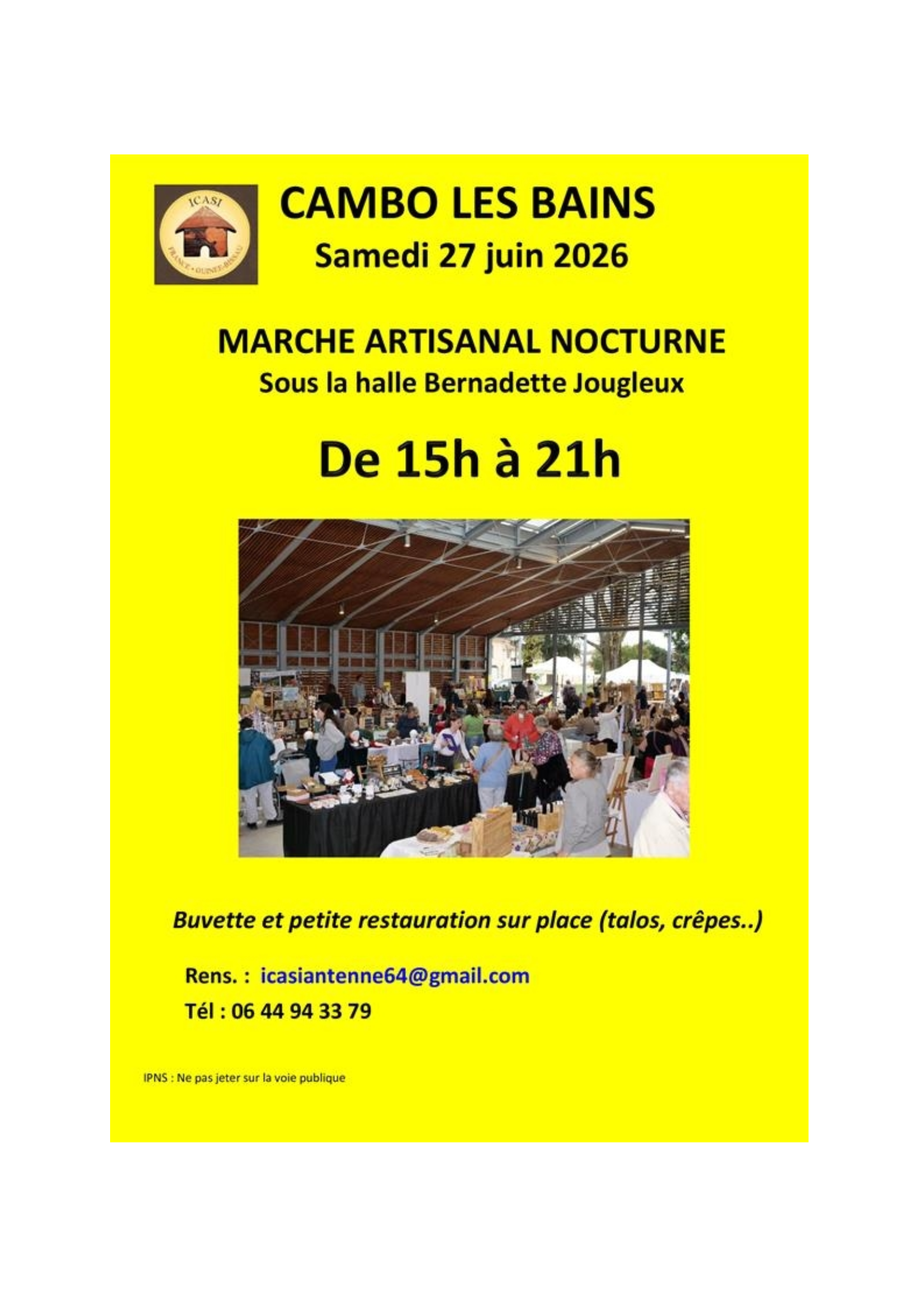 MARCHE ARTISANAL NOCTURNE DU 27 JUIN