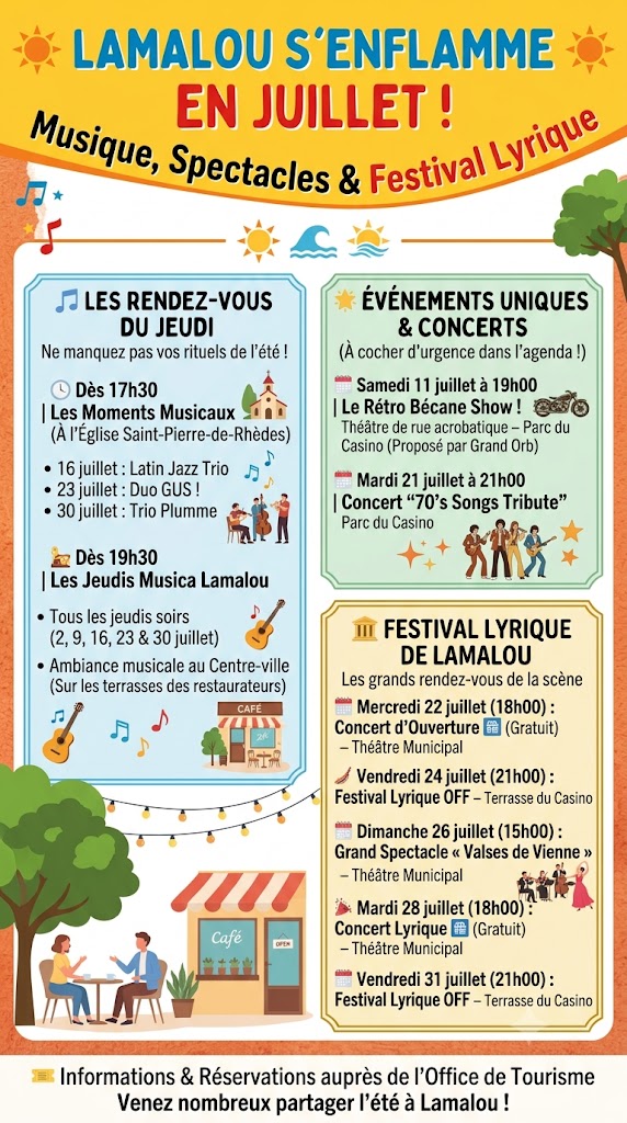 EVENEMENTS DU MOIS DE JUILLET A LAMALOU