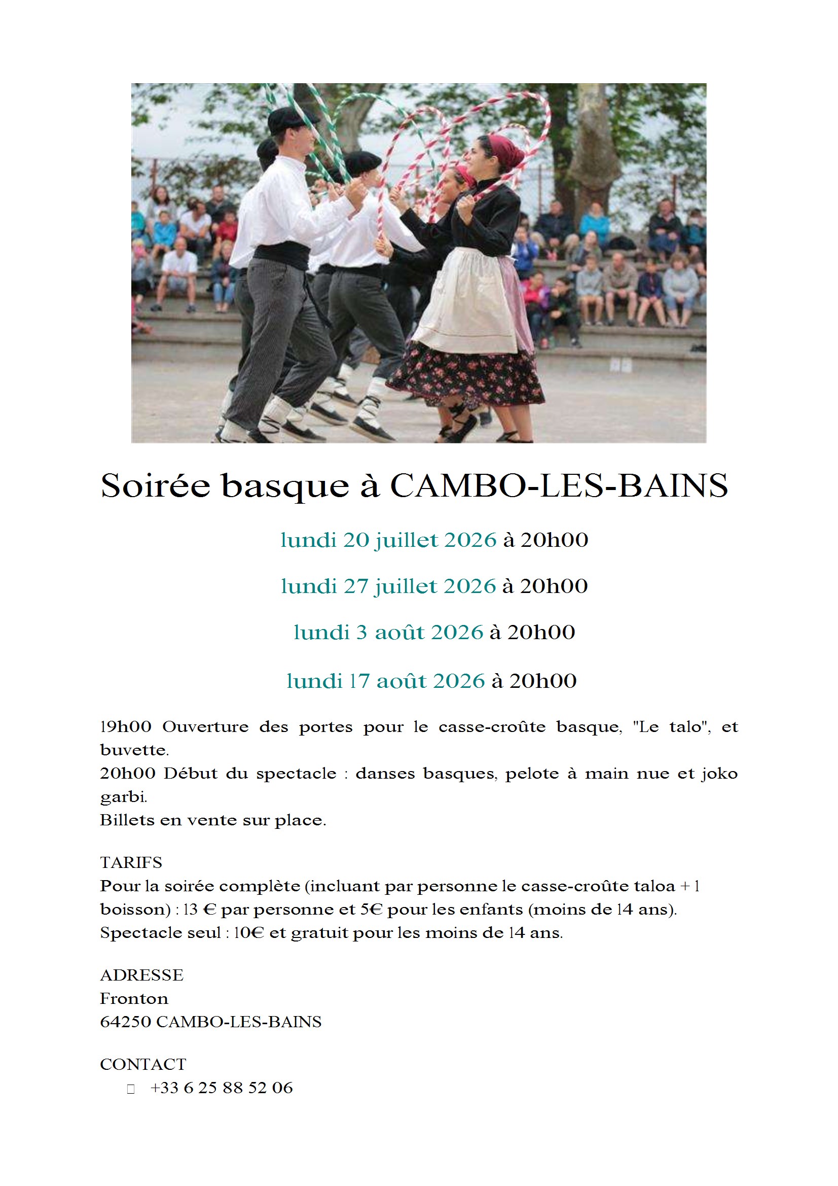 SOIREE BASQUE A CAMBO LES BAINS