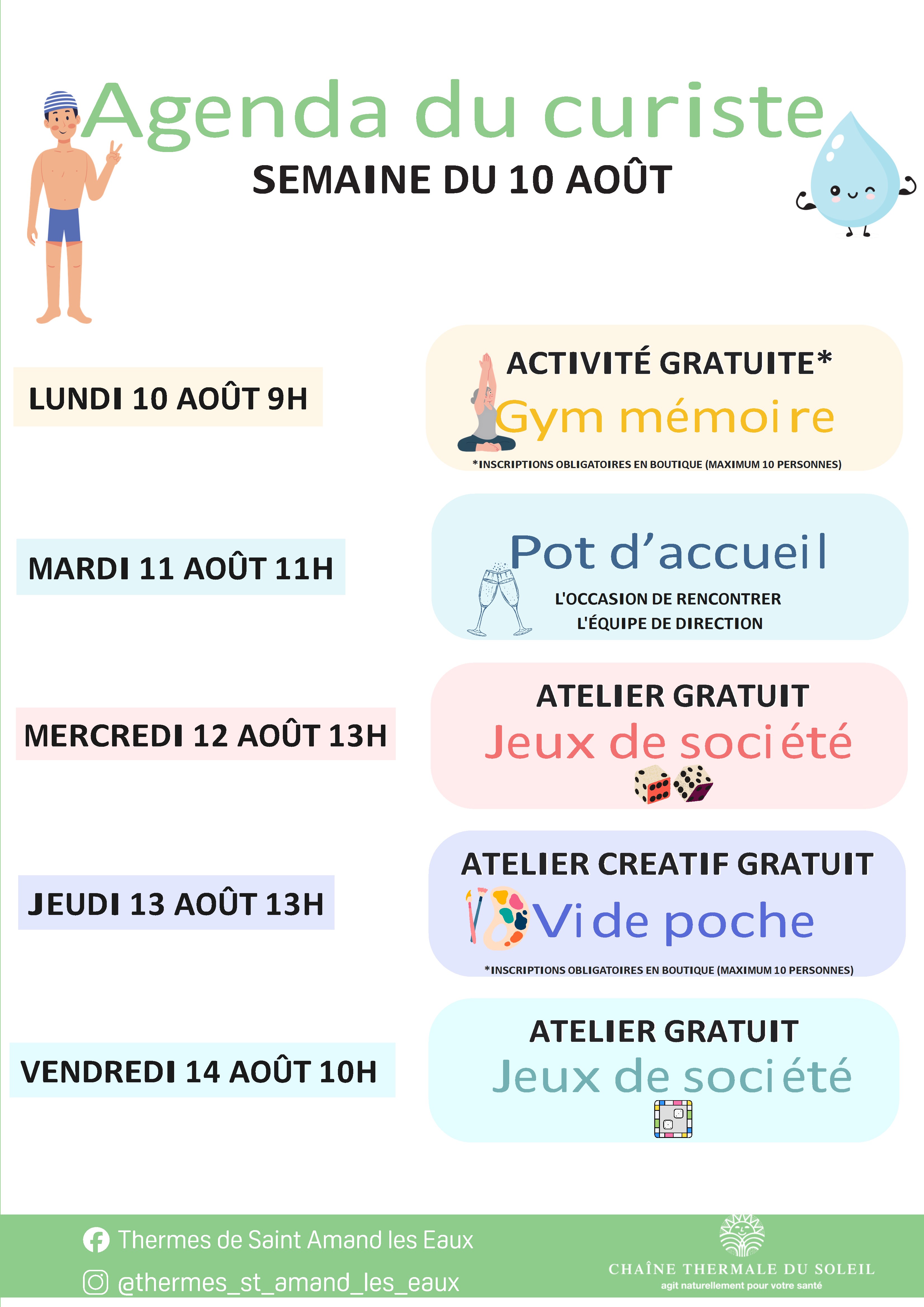 ACTIVITES SEMAINE DU 10 AOUT