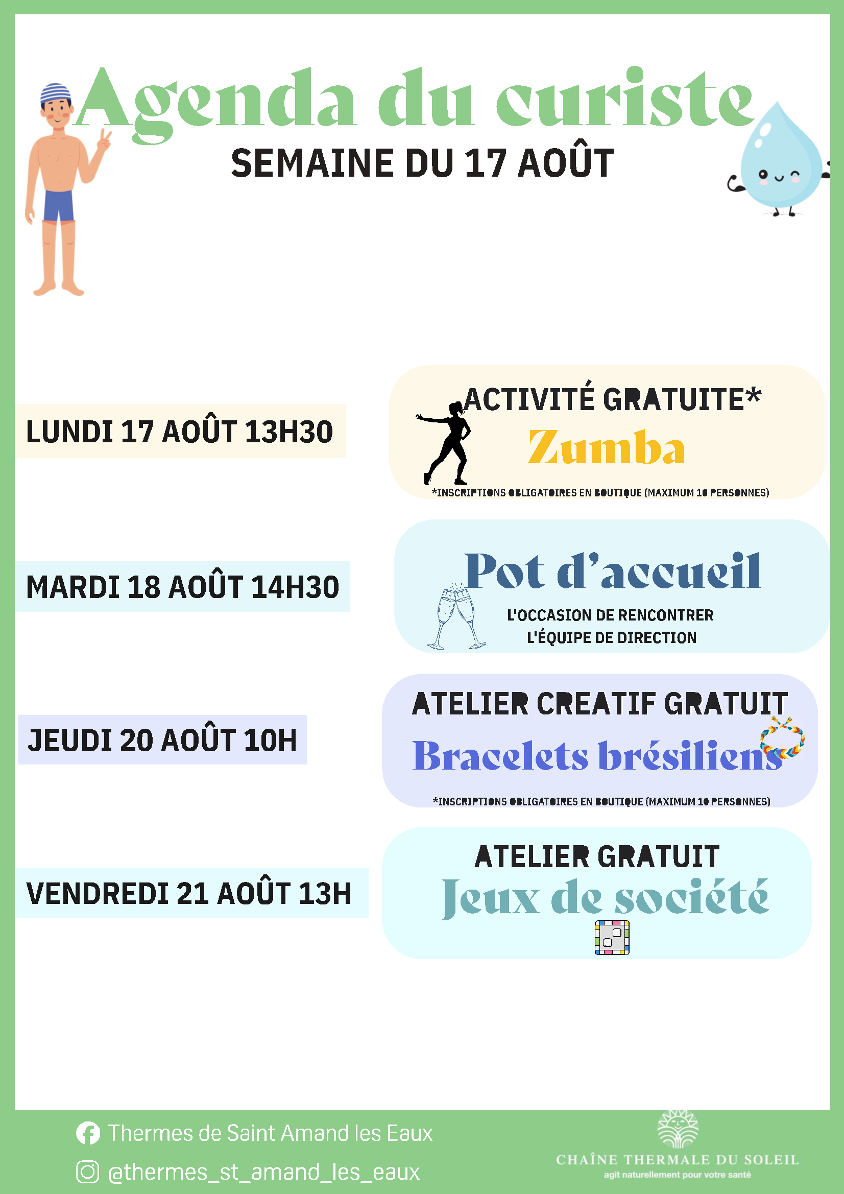 SEMAINE DU 17 AOUT