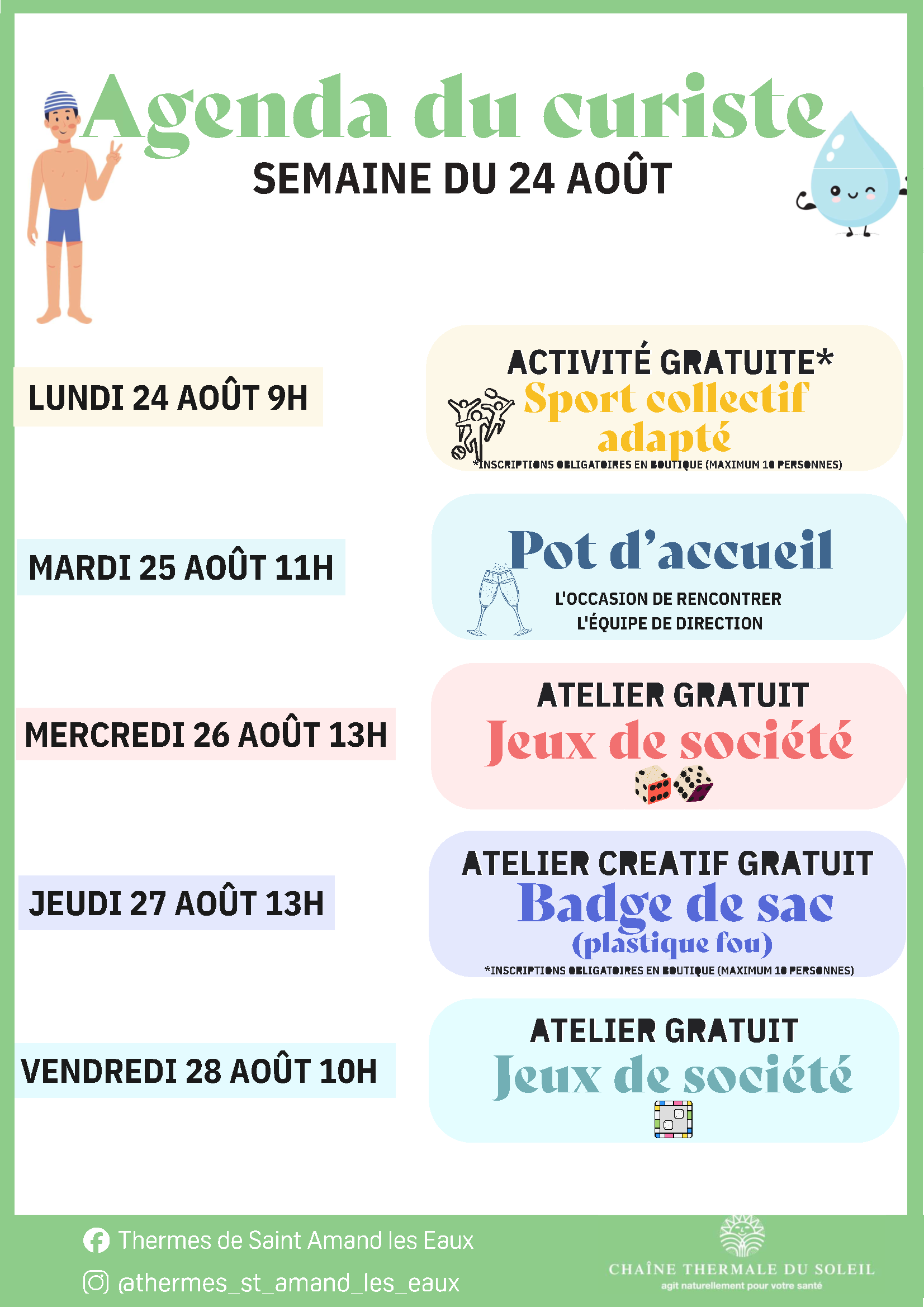 SEMAINE DU 24 AOUT