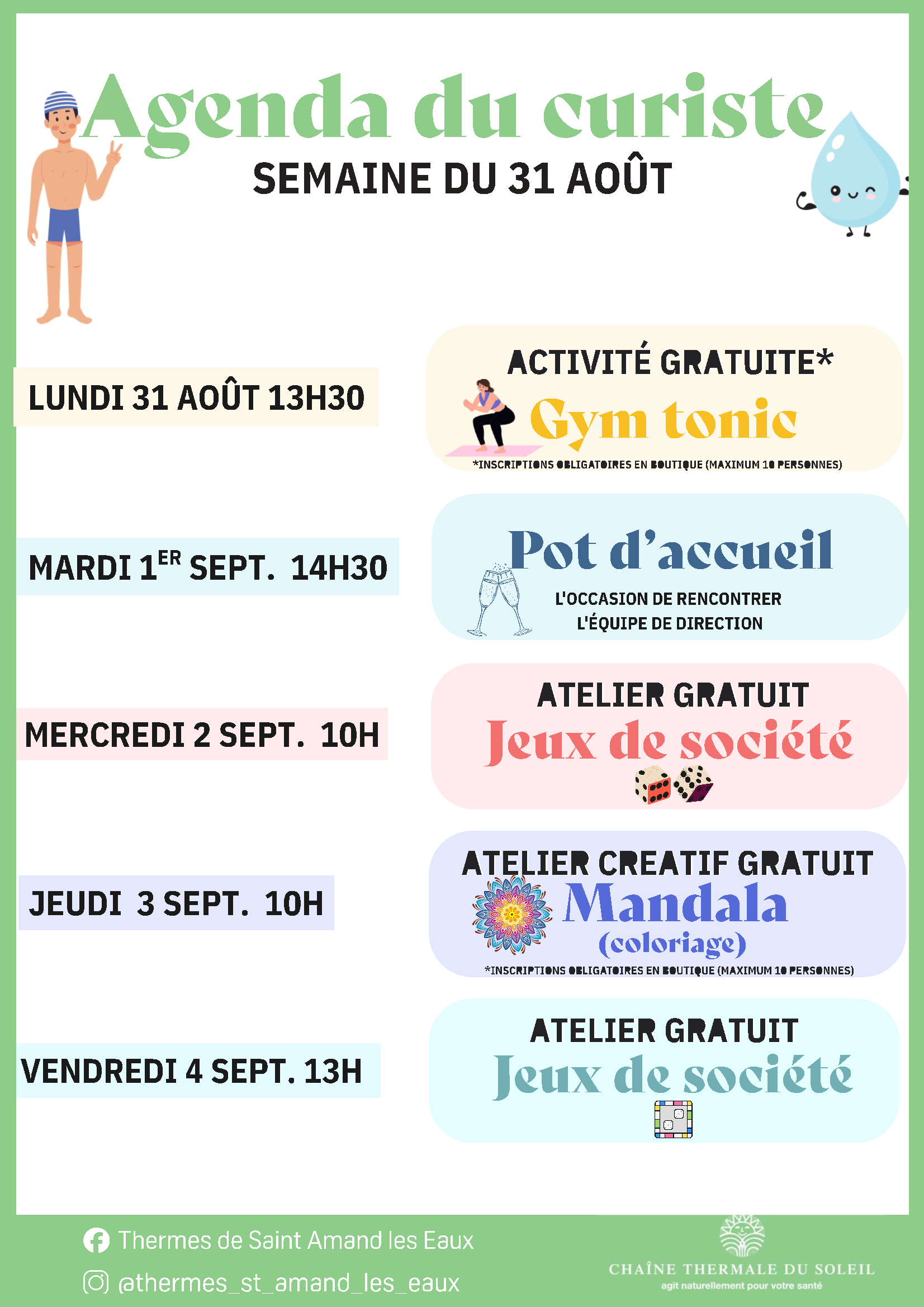 SEMAINE DU 31 AOUT